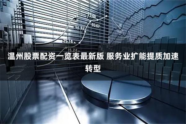 温州股票配资一览表最新版 服务业扩能提质加速转型