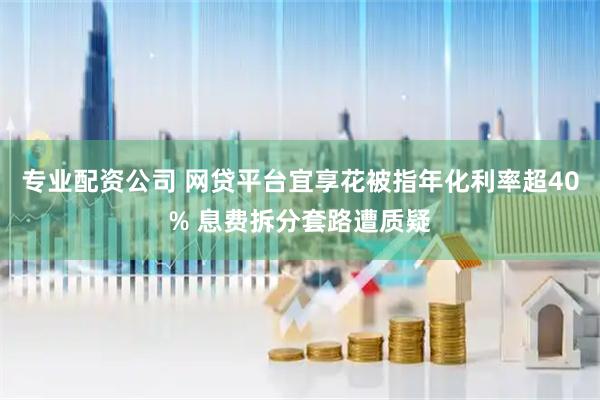 专业配资公司 网贷平台宜享花被指年化利率超40% 息费拆分套路遭质疑